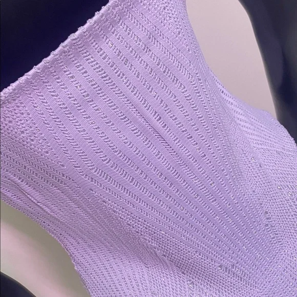 Haute Monde Lavender Textured Bodysuit with V-Notch - Picture 10 of 13